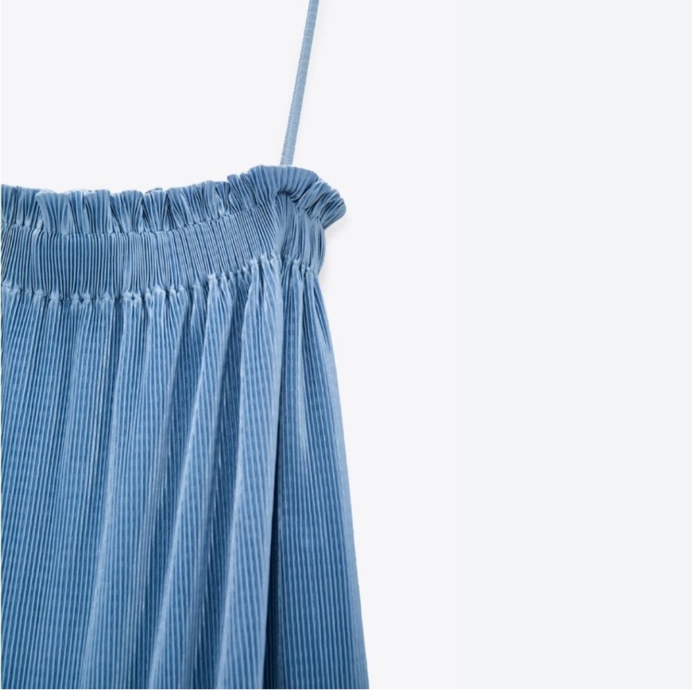 ZARA PLEATED SATIN MAXI DRESS
